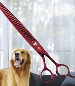 Professional 8-Inch Titanium-Coated Thinning Shears for Pets