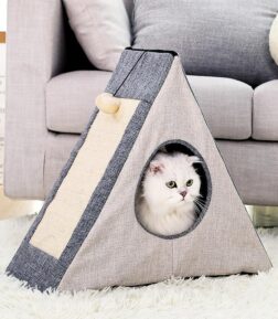 Cozy Cat House & Play Bed with Scratch Board