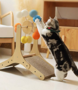 Interactive Cat Scratching Post with Sisal Ball and Climbing Frame