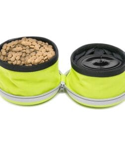 Collapsible Double Dog Bowl for Food and Water