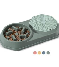 2-in-1 Slow Feeder Dog Bowl and Lick Mat