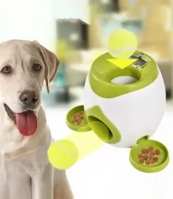 2-in-1 Interactive Dog Tennis Launcher & Treat Dispenser Toy