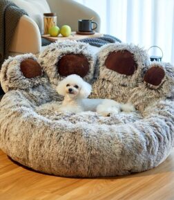 Cozy Bear Paw Shaped Pet Bed