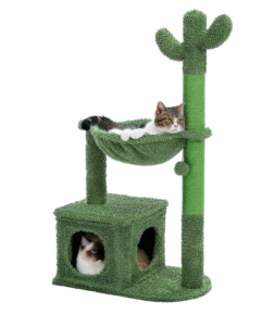 Cactus Cat Tree Condo with Hammock, Scratching Post, and Sisal Rope