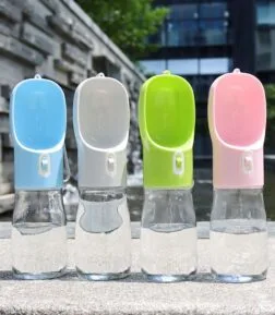 Portable Pet Water Bottle with Integrated Food Bowl