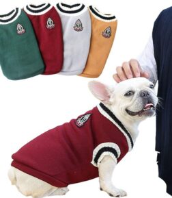 Preppy Style Warm Dog Sweater Vest