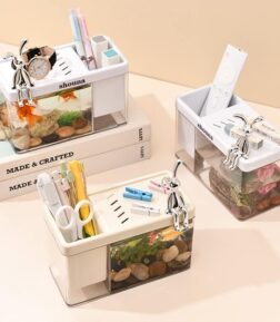 Mini Desktop Aquarium with Pen Holder