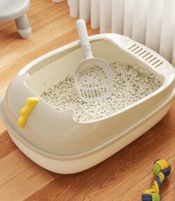 Dinosaur Semi-Enclosed Cat Litter Box - Extra Large, Detachable, and Anti-Splash