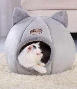 Soft Cat Cave Bed with Removable Cushion
