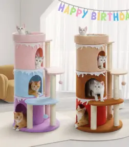 Multi-Level Cat Tree Tower with Large Perch and Sisal Scratching Posts for Indoor Cats
