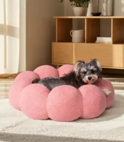 Calming Flower Dog Bed for Medium Dogs