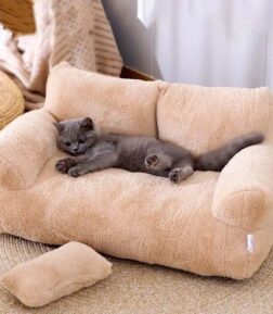 Luxury Pet Sofa Bed - Super Soft Warm Sleeper for Cats & Small Dogs, Washable with Non-Slip Base