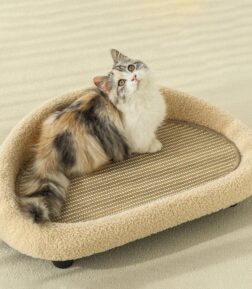 2-in-1 Cat Bed & Scratcher with Non-slip Sisal Mat