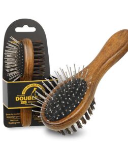 2-Sided Pin Bristle Dog Brush for Small Dogs and Cats