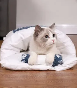 Printed Cat Cave Bed