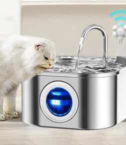 Stainless Steel Cat Water Fountain 3.2L - Ultra Quiet, Sensor-Activated Pet Drinking Dispenser