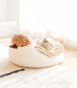 Winter Fleece Cat Sofa Bed - Cozy Sparrow-Shaped Pet Nest for Small Dogs and Cats